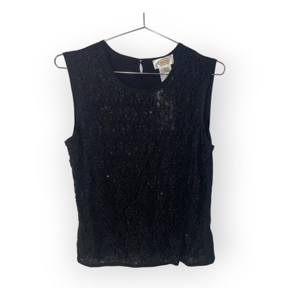 Talbots NWT womens sleeveless sequined tank top sz M